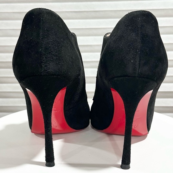 🌺CHRISTIAN LOUBOUTIN🌺 Black Suede Bijoux Booties Size: 35.5 - Picture 7 of 14